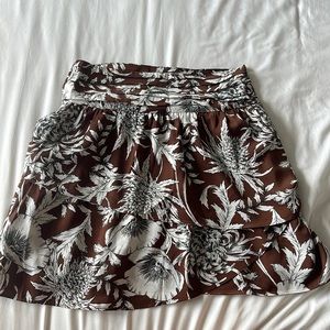 Satin printed asymmetrical mini skirt